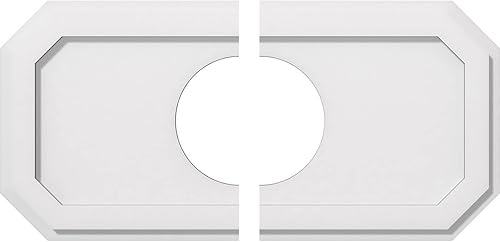 Miniatura 88 de Ekena Millwork CMP36X18ED-03000 Medallones de techo de uretano contemporáneo de PVC de grado arquitectónico Emerald 36"W x 18"H x 3"ID x 12 1/2"C x