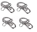 Marine Part Depot Four Stainless Steel Swivel Eye Snap Shackles 3-1/4