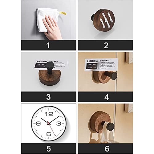 Percheros Perchero De Madera Montado En La Pared Sin Perforaciones Ganchos para Puertas Toallas Ganchos para Llaves para Entrada Pasillo Cocina Baño,C,1 Paquete