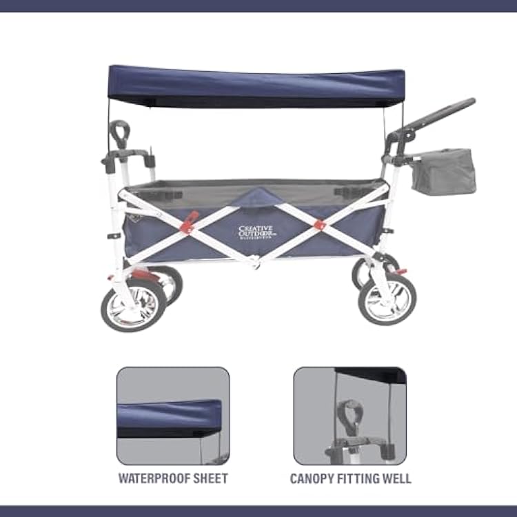 Creative Outdoor Distributor Removable Canopy for Push Pull Wagons | Accessory (Navy Blue)