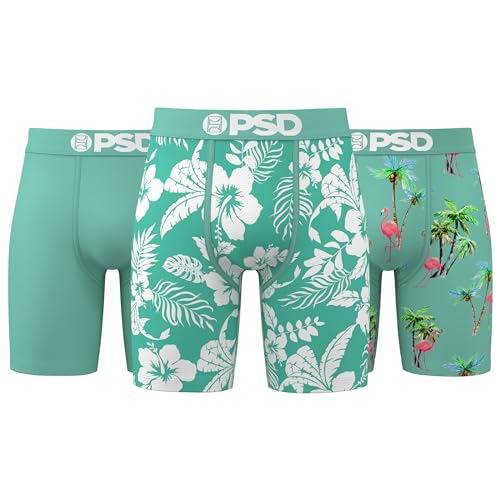 PSD Men's Boxer Briefs - Island Vibes 3 Pack, 7 Inch Inseam, Stretchy Moisture-Wicking Boxer Briefs for Men Pack, 2X-Large