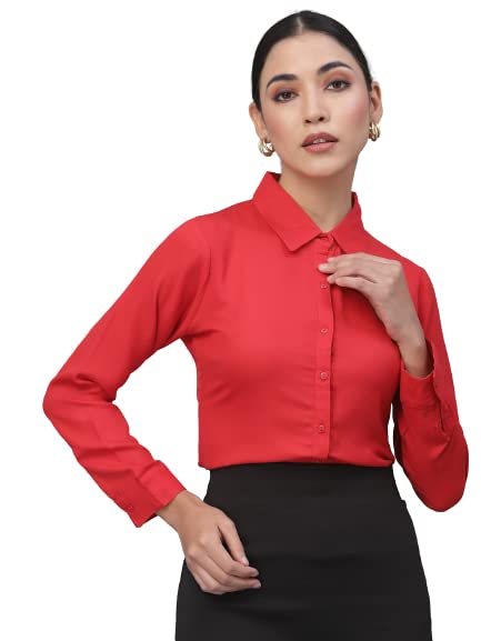 Image of Style Quotient Women Solid White Polymoss Regular Formal Shirt