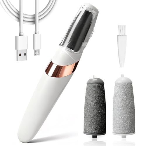 Râpe Électrique Pieds Anti Callosités, Rape Pedicure Rechargeable, un Câble de Chargement USB et un Lumière D'appoint, Adapté à L'élimination...