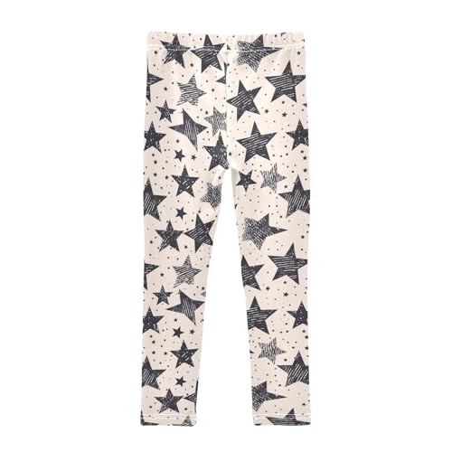 Ink Stars Girls' Leggings Toddler Doodles Black Kids Yoga Pants Dance Active Tights 4T2