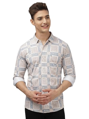 Image of BULLMER Trendy Regular Fit Striped Causal Full Sleeve Shirt for Men.