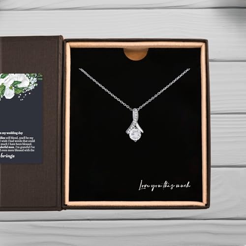 Graceful Beauty 14k White Gold Necklace - Sentimental Wedding Gift for Mother of the Bride or Groom3
