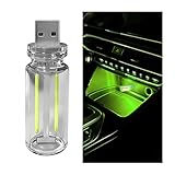 TSUGAMI Retro Car USB LED Atmosphere Light, Plug-in Mini Glass Bottle Vehicle Ambient Night Lighting with Touch Dimmable, Portable Automotive Interior Decor Lamp, Universal for SUV RV Truck(Green)