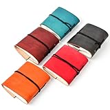 HIDEGHAR Set of 5 Vintage Handmade Mini Leather Bound Journals – Book of Shadows Journal with Unlined Deckle Edge Pages – Small Leather Diary for Writing, Drawing, Travel