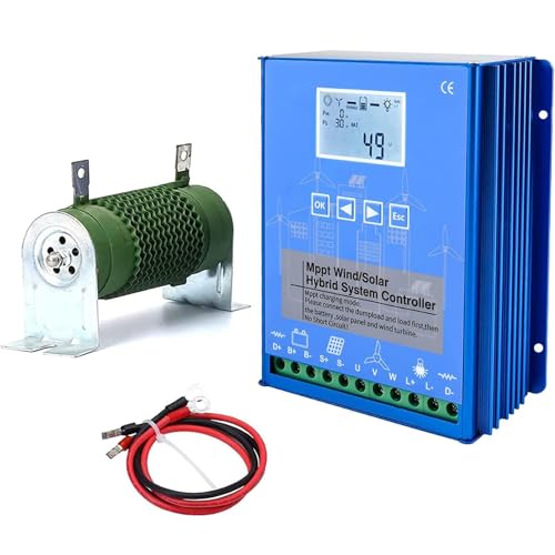 Turbina eólica vertical 16000W con controlador de carga MPPT híbrido para kit eólico solar 12V