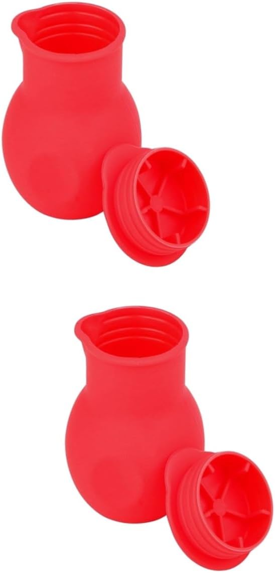 Luxshiny 2pcs Silicone Melting Pot Flexible Kitchen Utensil for Melting Chocolate Butter Sauces Easy Pouring Design Dishwasher Safe for Baking Cooking Red