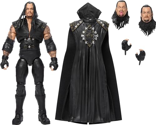 Mattel WWE Ultimate Edition - Figura de acción y accesorios, Undertaker coleccionable de 6 pulgadas con 30 puntos de articulación, piezas intercambiables y equipo de entrada