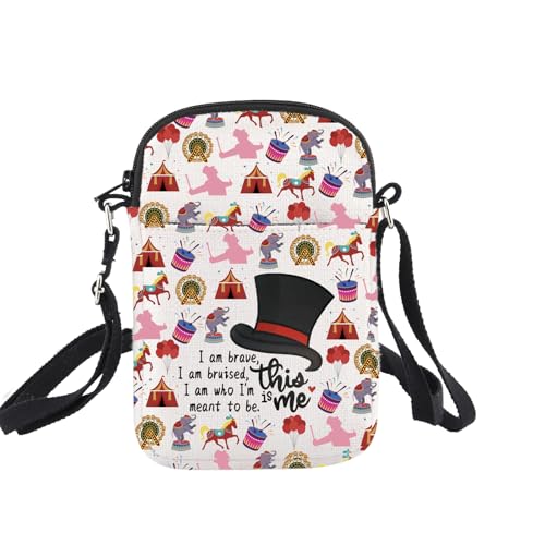 Sac à bandoulière blanc Showman 21x15 cm avec citation inspirante