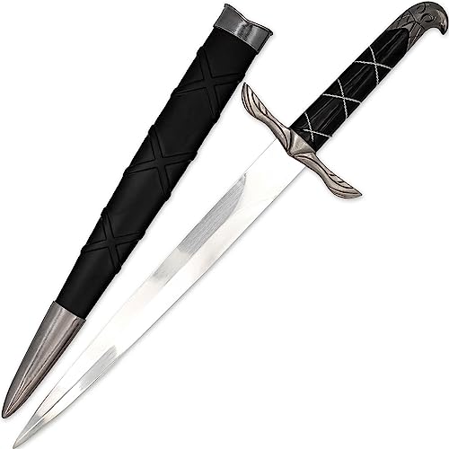 Armory Replicas - Sky Awakening Medieval Stainless Steel Arming Dagger - Historical Reenactment Knightly Costume Cosplay Prop Knife w/Hard Scabbard