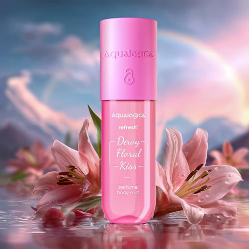 Aqualogica Refresh+ Dewy Floral Kiss Perfume Body Mist with Zemea & Hyaluronic Acid | Long- Lasting Fragrance | Fresh Floral Fragrance | Double Duty Mist for Hair & Body | Non-Irritating & Hydrating | 150 ml