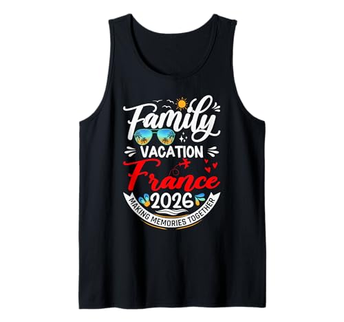 Vacaciones familiares Francia 2026 Vacaciones de verano a juego 2026 Camiseta sin Mangas