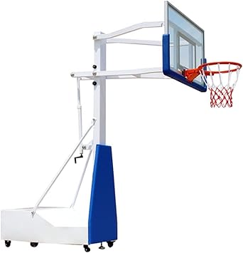 Basketball Stand Heavy Indoor and Outdoor Movable Basketball Hoop, Lifting Basketball System for Adults and Teenagers, 47/55 Inch Backboard Color Blue 2, Size 140x90cm/55x35in
