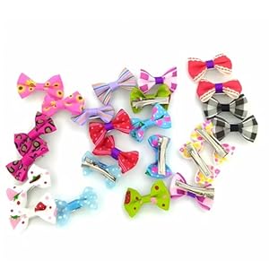 Pets Empire Mixed Styles Small Dog Pink Hair Clips Cat Puppy Pet Hair Bows Hair Barrettes Crown Hairpin Party Birthday Grooming Hair and Color with Steel Clip (Pack of 12)