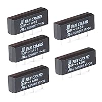 Hailege 5pcs SIP-1A05 5V Reed Schaltrelais 5V SIP-1A05 Reed Relais Schalter 4 Pins DC Widerstand 450-550ohm