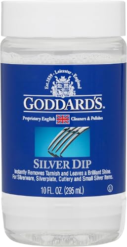 Goddards Silver Dip Cleaner 295ml Instantly Removes Tarnish Cleans Shines & Protects Silver Dip for Silverware Cutlery Jewelry Flatware Silverplate Easy to Use Liquid Cleaner 296879