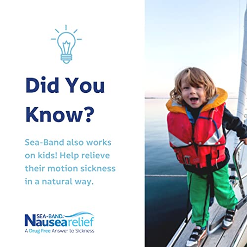 Sea-Band Pulseira de acupressão anti-náusea para enjôo, tamanho infantil, 2 pares