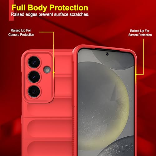 Image of amazon basics Back Case Cover for Samsung Galaxy S25 5G (Silicone Magic-Red)