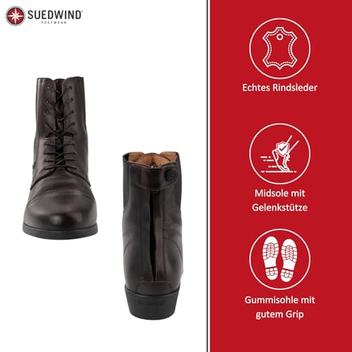 Bottines d'équitation confortables avec fermeture éclair et lacets ajustables