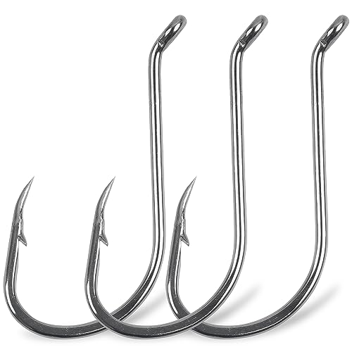 Octopus Fishing Hooks-120pcs Sport Circle Hooks Beak Offset Fishing Hooks Sharp High Carbon Steel Fishing Jig Hooks Black Fishhook for Saltwater Bass 8-9/0