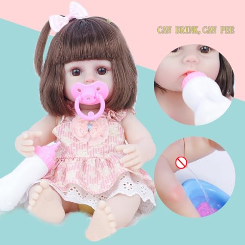 دمية طفلة حديثة الولادة واقعية من السيليكون الناعم معها ملابس واكسسوارات من بيونتي، مناسبة للأطفال بسن 3/ 4/ 5/ 6 سنوات فما فوق، مقاس 38 سم (لون ايه)