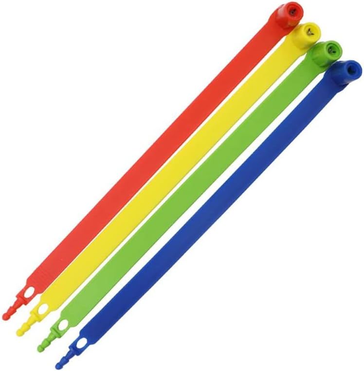 200PCS RED Tite-Lock Plastic Tractor Truck Door Seal Tamper Proof Security Tags Numbered Safty Disposable Locks for Trailer Logistics Shipping Transport, Tamper Resistant (JCPS402)