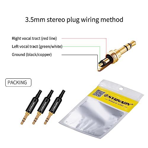Conectores de audio estéreo macho 3.5mm TRS pack 3 miniatura 6