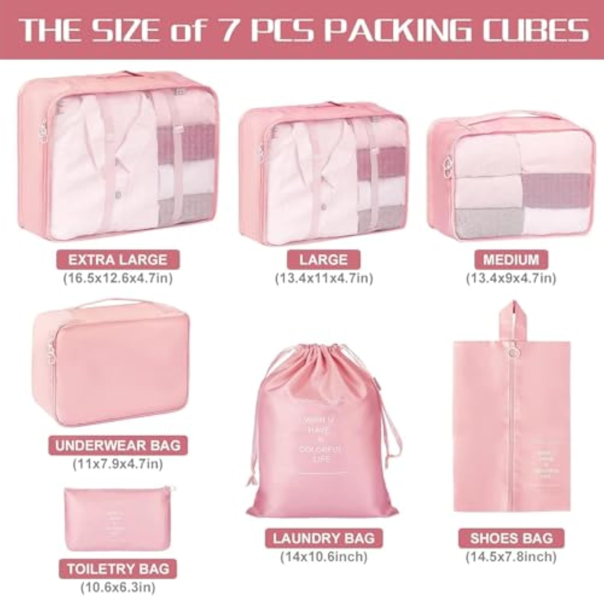 7 in 1 Travel Laundry and Cosmetics Organizer Set