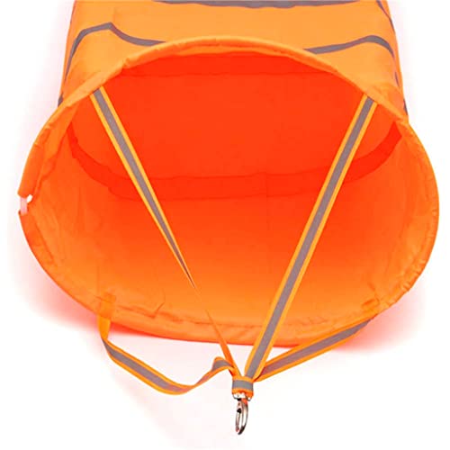 HASTHIP® 30'' Airport Wind Sock with Reflective Strap for Visibility in Night, Waterproof Wind Vane Rip-Stop Nylon Wind Direction Measurement Sock Bag for Outdoors Airport Farm Park(Stand Not Include)