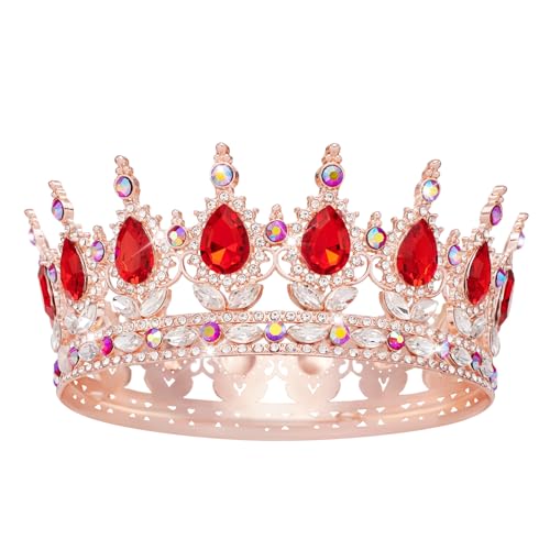 YOUlDIANZI Birthday Crowns for Women, Rose-Gold Birthday Girl Sash & Birthday Tiara for Women Set, Princess Rhinestone Birthday Girl Headband Birthday Gifts for Women, Sweet Happy Birthday Accessories