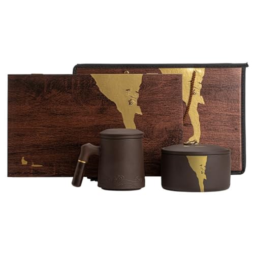 Organizador de Bolsitas de Té Tarro de almacenamiento for té a granel, juego de té chino, taza for el hogar y la Oficina con filtro de tapa, taza de separación, tarro de té, caja de regalo Organizador