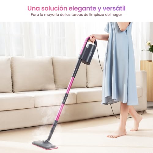 Schenley mopa a vapor 19-en-1 con limpiador de mano desmontable, diseño de doble tubo para suelos duros, paredes y juntas, con accesorios y almohadillas de microfibra lavables y desechables - imagen 2