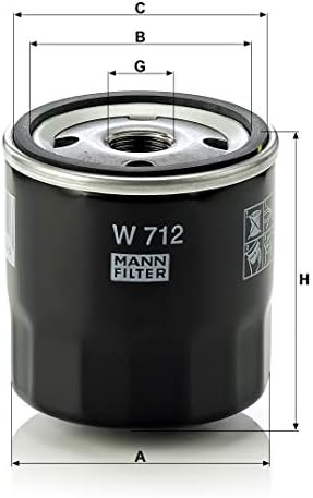 Original MANN-FILTER Oil filter W 712  Ventilation- & Hydraulics filter  For Passenger Cars and Utility Vehicles