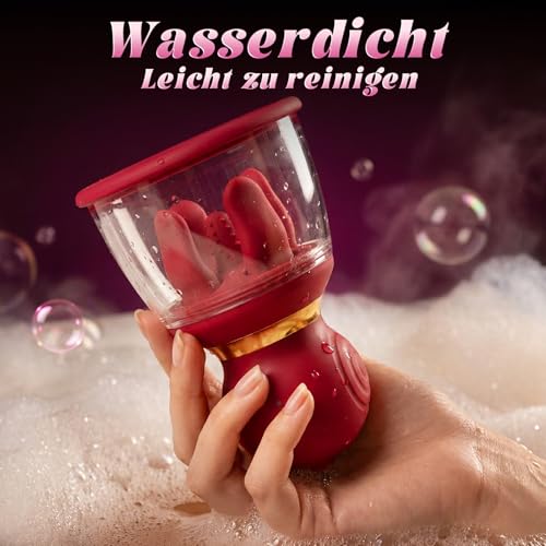 Bruststimulatoren vibration für Frauen mit 3 Zungenlecken&Klemmensmodi &10 Vibrationsmodi & Saugfunktion Klitoris&Brust Stimulator für Sie Sex Spielzeug für Die Frau Sex Spielzeug für Die Paare