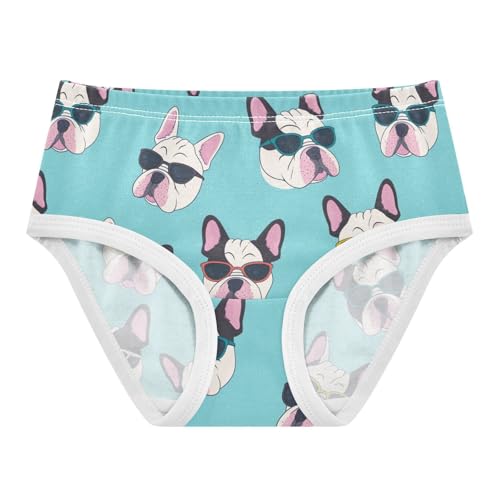 Wusikd French Bulldog Girls' Underwear Cotton Sunglasses Girls Briefs Soft Toddler Underwear 2T