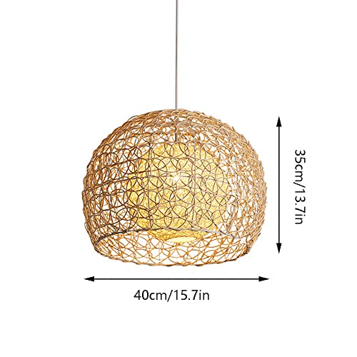 Suspension rotin retro MOCHAMIK eclairage tamise chambre ambiance douce - 2