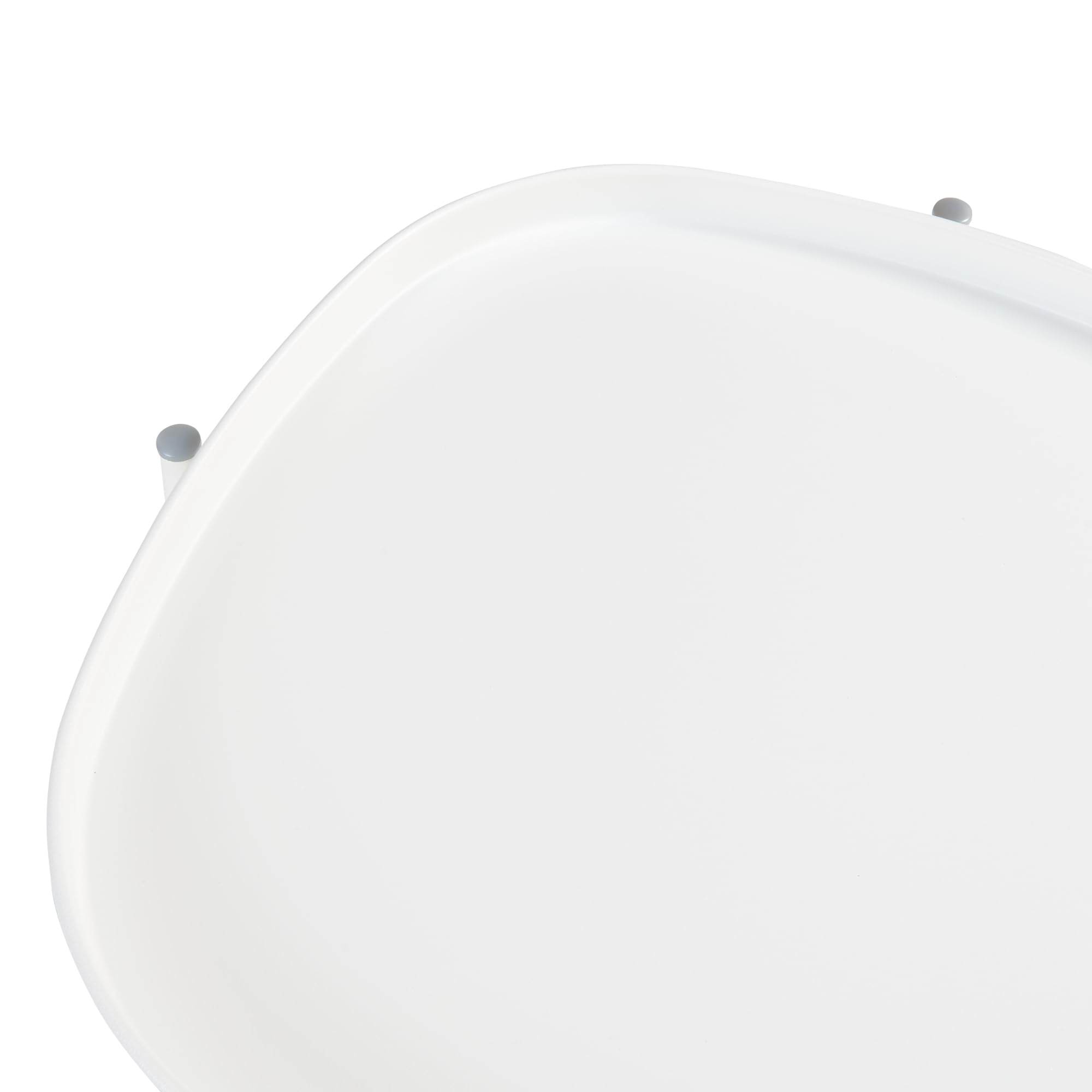 [en.casa] Mesita de Jardín Sandefjord Mesa de Café de Patio con 2 Bandejas Extraíbles Estilo Moderno Mueble de Jardín Terraza Balcón Acero 57,5 x 46 x 46 cm - Blanco