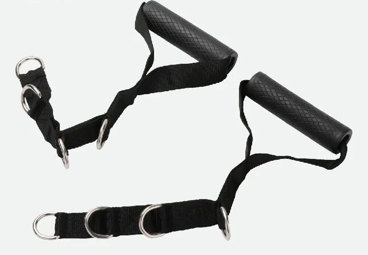 2 Weight Lifting Exercise Pull Down Handle Grip Attachments for Cable Machine Multi-Training Bar ()-image-35