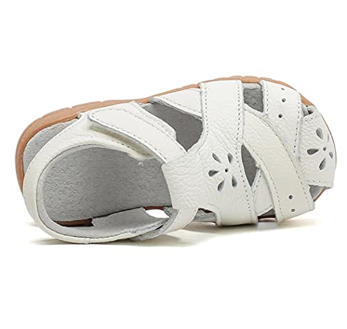 Little Girl's Soft Leather Closed Toe Sandals Toddler Kids Summer T-Strap Cutout Princess Dress Shoes4