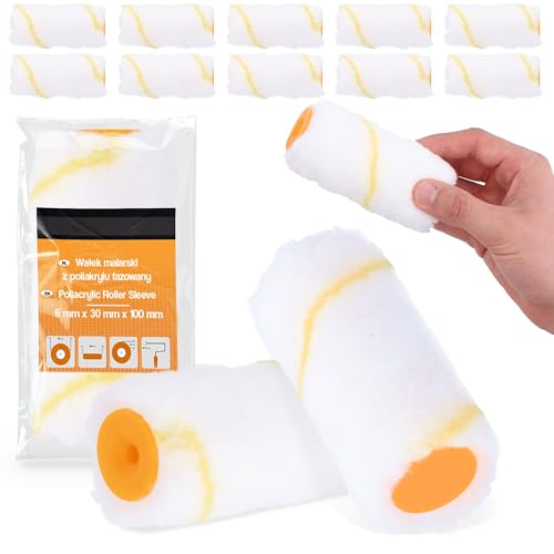 10x Rodillo 10 cm De Recambio Pintura Látex Pequeñas Superficies Fachadas Techos Paredes Pared Antigoteo Antisalpicaduras Material De Pintor Lacado