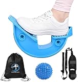 Calf Stretcher and Foot Rocker for Plantar Fasciitis, Suitable for Stretching Legs, Thighs, Calves and Hamstrings, Leg Stretcher Strap, Included Massage Ball