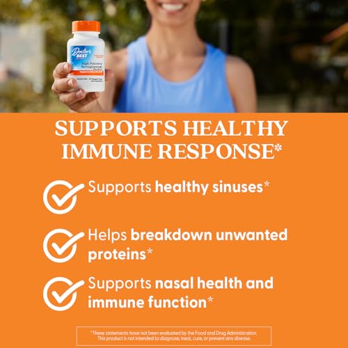 Image of Doctor's Best Serrapeptase Supplement for Men & Women - Proteolytic Enzyme for Sinus & Immune Health Support, 120,000 SPU per Veggie Capsule, High Potency Formula, Non-GMO, Vegan - 90 Veg Caps