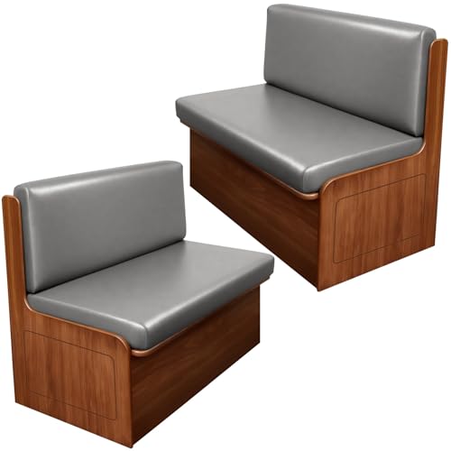 Image of SearchI PU Leather RV Dinette Cushion Covers, Stretch Camper Cushion Slipcovers for Travel Trailer Couch RV Booth Seat, Replacement Camper Chair Protector(2 Backrest Cover & 2 Bench Cover, Grayish)