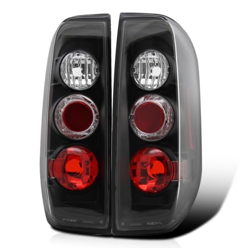 Spec-D Tuning Black Housing Clear Lens Tail Lights Compatible with 2005-2014 Nissan Frontier, 2009-2012 Suzuki Equator, Left + Right Pair Assembly