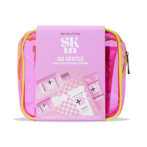 Image of Revolution Skin Go Gentle 4 Step Starter Kit, 4 Mini Products | Skincare Set with Cleanser, Toner, Serum & Moisturizer, Vegan & Cruelty-Free
