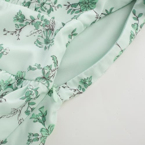 Image of Belle Poque Women's Vintage Square Neck Dress 2026 Summer Short Sleeve Layered Tiered Ruffle A-line Swing Midi Dress