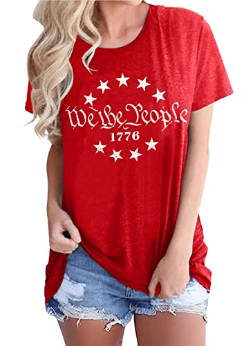 We The People 1776 Shirts For Women 4Th Of July T-Shirts American Flag Tee Patriotic Graphic Shirt Tops #TOP5